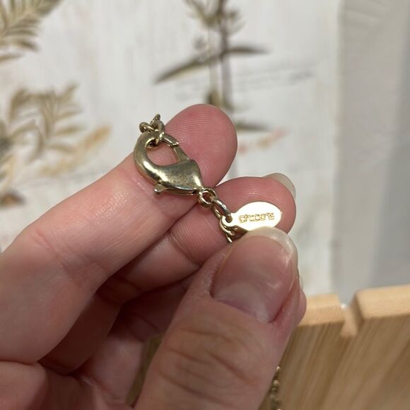 CHICO'S Boho Bib Gold Tone and Okive Leather Necklace - Picture 3 of 5